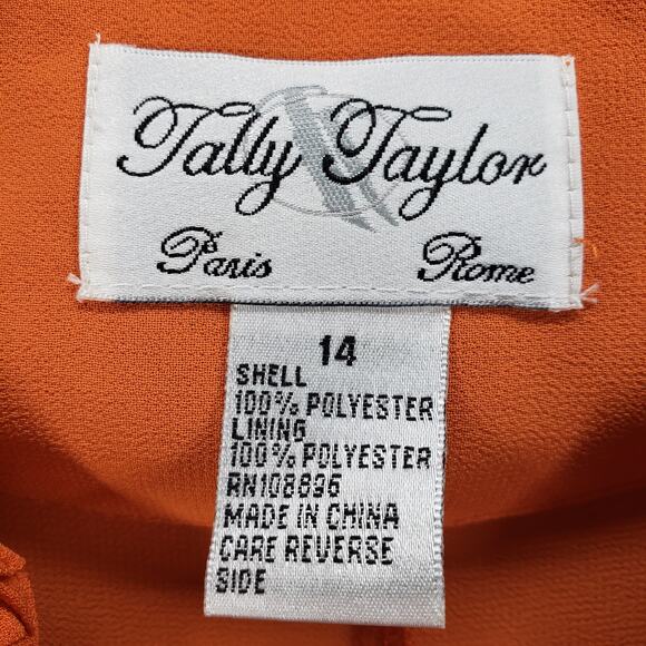 Tally Taylor Paris Rome Orange Beaded Diamond Waffle Detail Blazer Jacket 14 - Picture 8 of 12